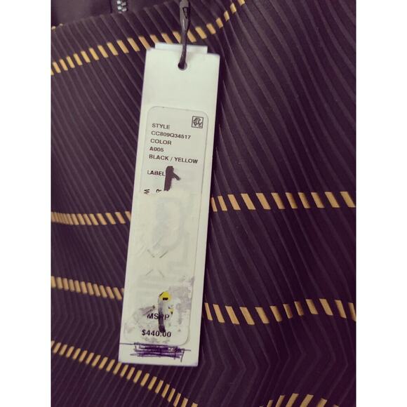 Alice + Olivia Striped Sleeveless Mini Dress A Line Black & Gold Textured Size 6 - Picture 4 of 5